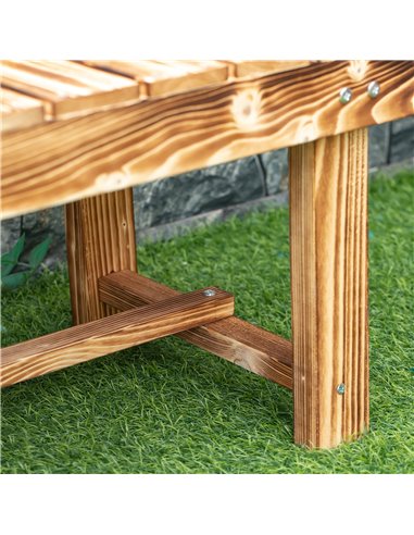 Outsunny Set of 5 2-seater Outdoor Indoor Garden Wooden Bench Patio Loveseat Fir 110L x 38W x 35H cm Carbonised 84B-P211