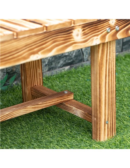 Outsunny Set of 5 2-seater Outdoor Indoor Garden Wooden Bench Patio Loveseat Fir 110L x 38W x 35H cm Carbonised 84B-P211 - pic 96777 | FastDaddyshop