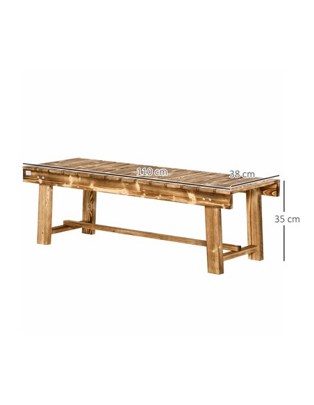Outsunny Set of 3 2-seater Outdoor Indoor Garden Wooden Bench Patio Loveseat Fir 110L x 38W x 35H cm Carbonised 84B-P210 - pic 96781 | FastDaddyshop