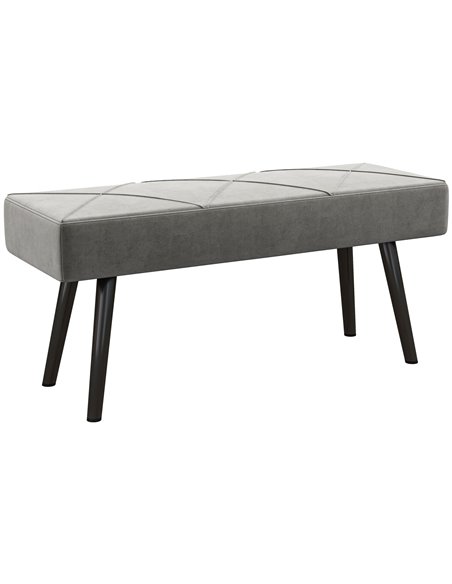 HOMCOM Upholstered End of Bed Bench, X-Shape Design with Steel Legs, Hallway Bedroom Bench, Grey 831-691V70GY - pic 96833 | FastDaddyshop
