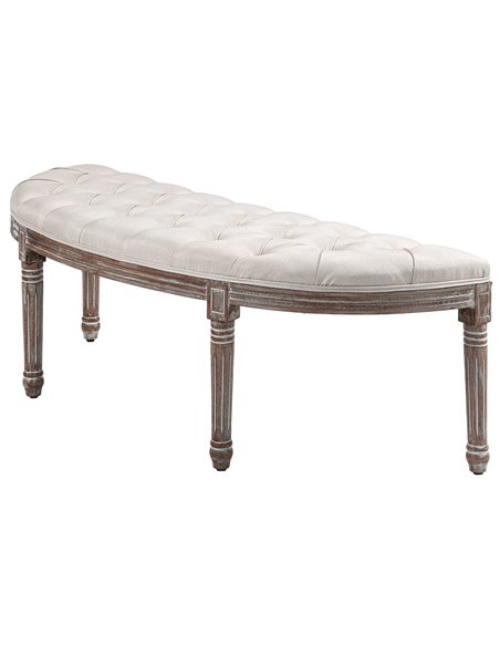 HOMCOM Half Circle Padded Bed End Bench - Cream White 831-228V03CW - pic 96842 | FastDaddyshop
