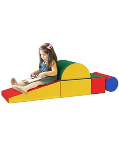 HOMCOM 5 Piece Soft Safe Foam Playset, Climb and Crawl Activity Toy for Toddlers, Multicolour 3D0-004V02MX