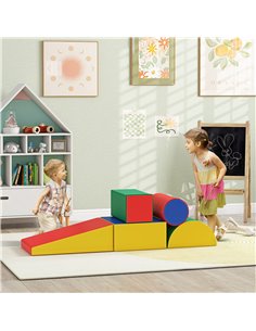 HOMCOM 5 Piece Soft Safe Foam Playset, Climb and Crawl Activity Toy for Toddlers, Multicolour 3D0-004V02MX 2