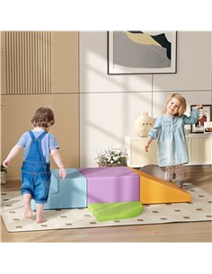 HOMCOM 4-piece Soft Play Set, Climb and Crawl Foam, Toddler Stairs and Ramp, Multicolour 3D0-011V01MX 2