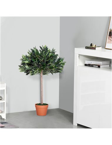 Outsunny 3ft Faux Olive Tree, Lifelike Indoor Plant, Decorative Greenery, in Orange Pot 844-197