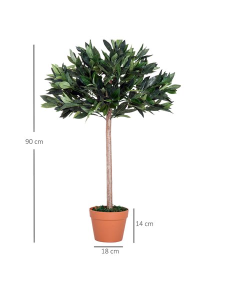 Outsunny 3ft Faux Olive Tree, Lifelike Indoor Plant, Decorative Greenery, in Orange Pot 844-197 - pic 96889 | FastDaddyshop