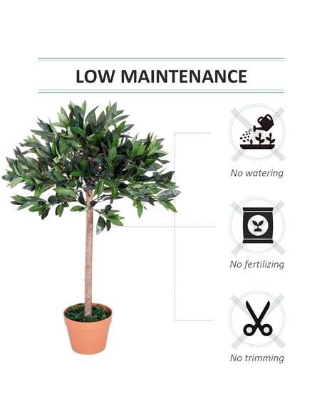 Outsunny 3ft Faux Olive Tree, Lifelike Indoor Plant, Decorative Greenery, in Orange Pot 844-197 - pic 96891 | FastDaddyshop