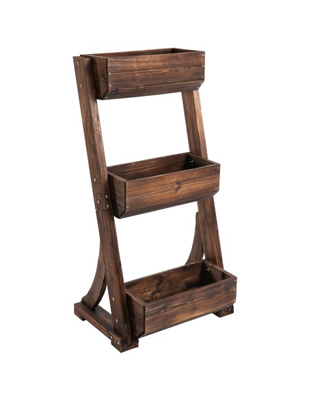 Outsunny 3-Tier Plant Stand Flower Stand Freestanding Outdoor Wooden Flower Rack Vertical Flower Pot Stands, 61 x 48 x 118 cm 84 - pic 96905 | FastDaddyshop