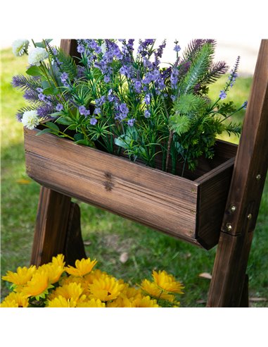 Outsunny 3-Tier Plant Stand Flower Stand Freestanding Outdoor Wooden Flower Rack Vertical Flower Pot Stands, 61 x 48 x 118 cm 84