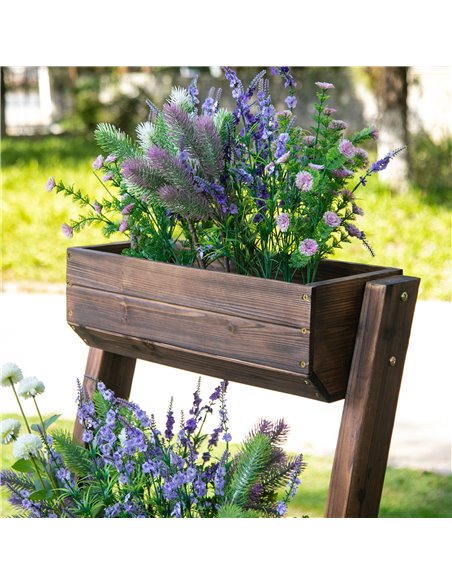 Outsunny 3-Tier Plant Stand Flower Stand Freestanding Outdoor Wooden Flower Rack Vertical Flower Pot Stands, 61 x 48 x 118 cm 84 - pic 96913 | FastDaddyshop