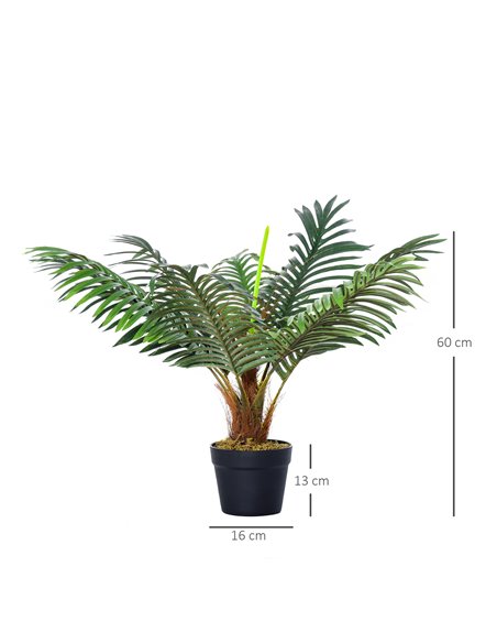 Outsunny 60cm Fake Palm Tree, Indoor/Outdoor Decorative Plant with 8 Leaves and Nursery Pot 844-334 - pic 96934 | FastDaddyshop