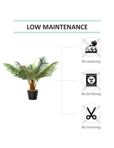 Outsunny 60cm Fake Palm Tree, Indoor/Outdoor Decorative Plant with 8 Leaves and Nursery Pot 844-334