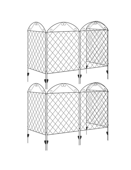 Outsunny Decorative Garden Fencing, 43in x 23ft Outdoor Picket Fence Panels, 8PCs Rustproof Metal Wire Landscape Flower Bed Bord - pic 96986 | FastDaddyshop