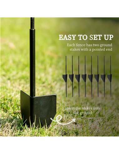 Outsunny Decorative Garden Fencing, 43in x 23ft Outdoor Picket Fence Panels, 8PCs Rustproof Metal Wire Landscape Flower Bed Bord
