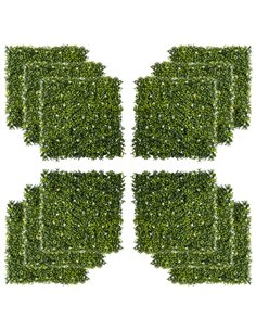 Outsunny 12PCS Artificial Boxwood Wall Panels 50cm x 50cm Grass Privacy Fence Screen Faux Hedge Greenery Backdrop Encrypted Mila