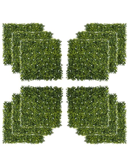 Outsunny 12PCS Artificial Boxwood Wall Panels 50cm x 50cm Grass Privacy Fence Screen Faux Hedge Greenery Backdrop Encrypted Mila - pic 97004 | FastDaddyshop