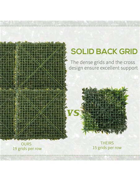 Outsunny 12PCS Artificial Boxwood Wall Panels 50cm x 50cm Grass Privacy Fence Screen Faux Hedge Greenery Backdrop Encrypted Mila - pic 97009 | FastDaddyshop