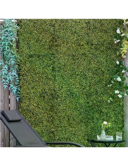 Outsunny Artificial Wood Paneling, 12PCS 20" x 20" Grass Privacy Fence Screen, Faux Hedge Greenery Backdrop, Encrypted Milan Gra - pic 97014 | FastDaddyshop