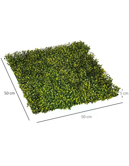Outsunny Artificial Wood Paneling, 12PCS 20" x 20" Grass Privacy Fence Screen, Faux Hedge Greenery Backdrop, Encrypted Milan Gra - pic 97015 | FastDaddyshop