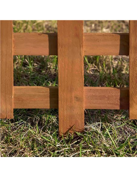 Outsunny 60L x 1D x 34H cm Pack of 12 Wooden Border Fences, Garden Fixed Picket Fence for Lawn Edging, Flowerbed, Brown 844-463B - pic 97028 | FastDaddyshop