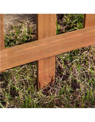 Outsunny 60L x 1D x 34H cm Pack of 12 Wooden Border Fences, Garden Fixed Picket Fence for Lawn Edging, Flowerbed, Brown 844-463B