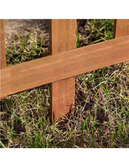 Outsunny 60L x 1D x 34H cm Pack of 12 Wooden Border Fences, Garden Fixed Picket Fence for Lawn Edging, Flowerbed, Brown 844-463B - pic 97029 | FastDaddyshop