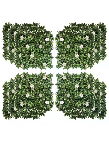 Outsunny 12PCS Artificial Boxwood Wall Panels 20" x 20" Rhododendron Privacy Fence Screen Faux Hedge Greenery Backdrop for Garde - pic 97031 | FastDaddyshop