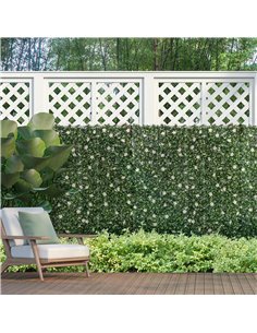 Outsunny 12PCS Artificial Boxwood Wall Panels 20" x 20" Rhododendron Privacy Fence Screen Faux Hedge Greenery Backdrop for Garde 2