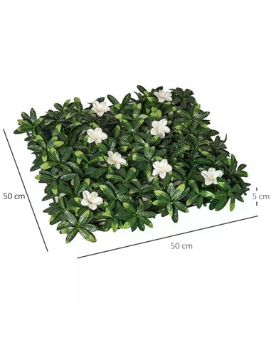 Outsunny 12PCS Artificial Boxwood Wall Panels 20" x 20" Rhododendron Privacy Fence Screen Faux Hedge Greenery Backdrop for Garde