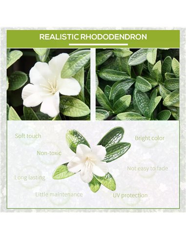 Outsunny 12PCS Artificial Boxwood Wall Panels 20" x 20" Rhododendron Privacy Fence Screen Faux Hedge Greenery Backdrop for Garde