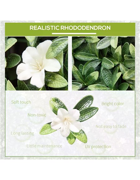 Outsunny 12PCS Artificial Boxwood Wall Panels 20" x 20" Rhododendron Privacy Fence Screen Faux Hedge Greenery Backdrop for Garde - pic 97034 | FastDaddyshop