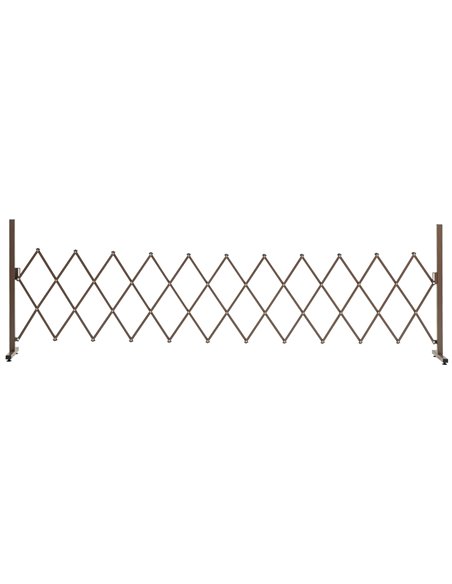Outsunny Expanding Trellis Fence Freestanding Movable Fence Foldable Garden Screen Panel Aluminum, 300cm x 103.5 cm, Dark Brown  - pic 97040 | FastDaddyshop