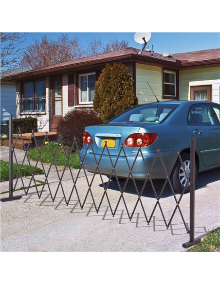 Outsunny Expanding Trellis Fence Freestanding Movable Fence Foldable Garden Screen Panel Aluminum, 300cm x 103.5 cm, Dark Brown  - pic 97041 | FastDaddyshop