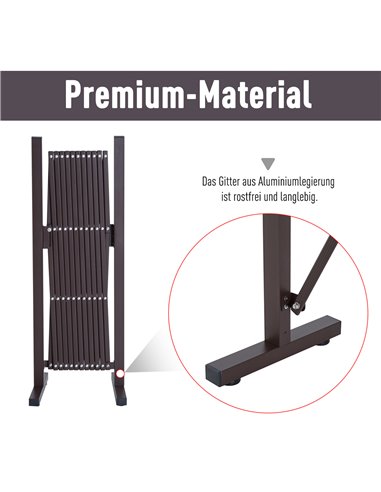 Outsunny Expanding Trellis Fence Freestanding Movable Fence Foldable Garden Screen Panel Aluminum, 300cm x 103.5 cm, Dark Brown 