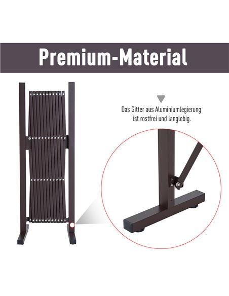 Outsunny Expanding Trellis Fence Freestanding Movable Fence Foldable Garden Screen Panel Aluminum, 300cm x 103.5 cm, Dark Brown  - pic 97043 | FastDaddyshop