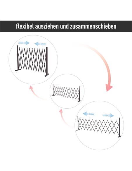 Outsunny Expanding Trellis Fence Freestanding Movable Fence Foldable Garden Screen Panel Aluminum, 300cm x 103.5 cm, Dark Brown  - pic 97045 | FastDaddyshop