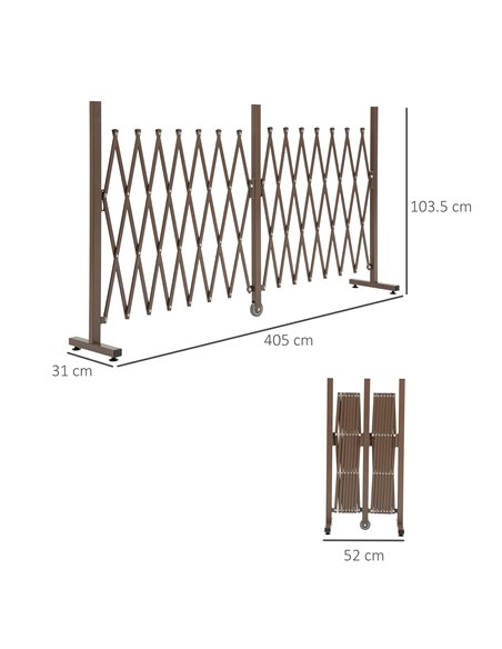 Outsunny Expanding Trellis Fence Freestanding Movable Fence Foldable Garden Screen Panel Aluminium, 405cm x 103.5cm, Dark Brown  - pic 97060 | FastDaddyshop
