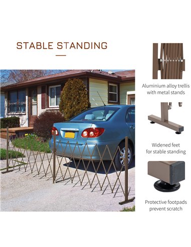 Outsunny Expanding Trellis Fence Freestanding Movable Fence Foldable Garden Screen Panel Aluminium, 405cm x 103.5cm, Dark Brown 
