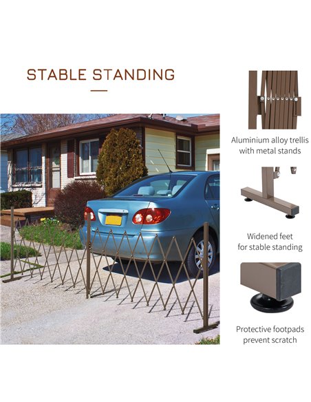 Outsunny Expanding Trellis Fence Freestanding Movable Fence Foldable Garden Screen Panel Aluminium, 405cm x 103.5cm, Dark Brown  - pic 97063 | FastDaddyshop