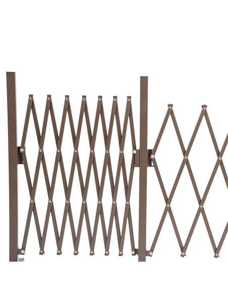 Outsunny Expanding Trellis Fence Freestanding Movable Fence Foldable Garden Screen Panel Aluminium, 405cm x 103.5cm, Dark Brown  - pic 97064 | FastDaddyshop