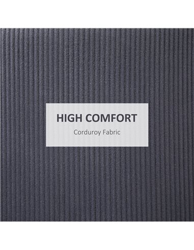 HOMCOM Modern Storage Ottoman with Removable Lid, Fabric Storage Stool, Foot Stool, Dressing Table Stool, Set of 2, Grey