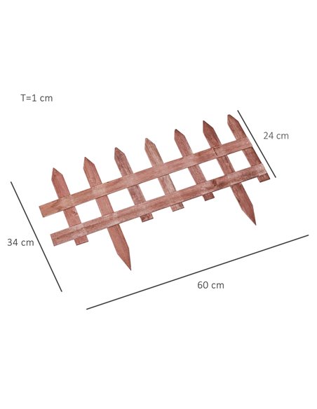 Outsunny Set of 12 Wooden 60cm Garden Fence Pieces 844-463 - pic 97078 | FastDaddyshop