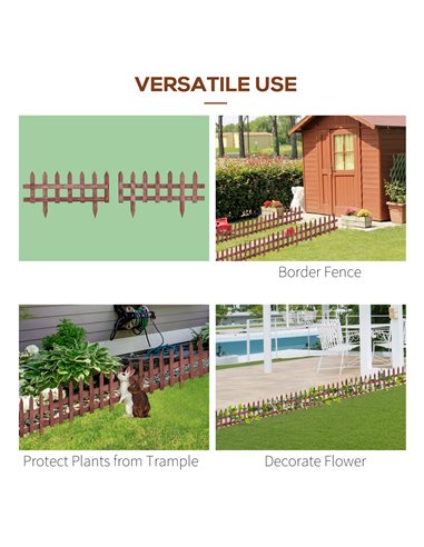 Outsunny Set of 12 Wooden 60cm Garden Fence Pieces 844-463
