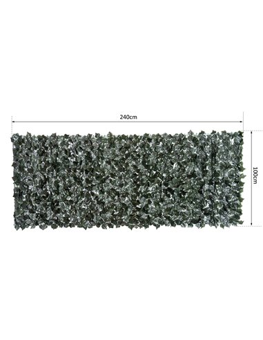 Outsunny Artificial Leaf Screen Panel, 2.4x1 m-Dark Green 844-199