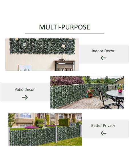 Outsunny Artificial Leaf Screen Panel, 2.4x1 m-Dark Green 844-199 - pic 97089 | FastDaddyshop