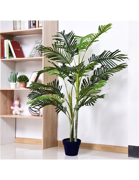 Outsunny 150cm(5ft) Artificial Palm Tree Decorative Indoor Faux Green Plant w/Leaves Home Décor Tropical Potted Home Office 844- - pic 97104 | FastDaddyshop