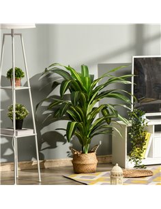 Outsunny 110cm/3.6FT Artificial Dracaena Tree Decorative Plant 40 Leaves with Nursery Pot, Fake Tropical Tree for Indoor Outdoor 2