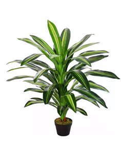 Outsunny 110cm/3.6FT Artificial Dracaena Tree Decorative Plant 40 Leaves with Nursery Pot, Fake Tropical Tree for Indoor Outdoor