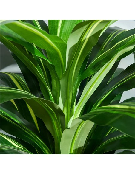 Outsunny 110cm/3.6FT Artificial Dracaena Tree Decorative Plant 40 Leaves with Nursery Pot, Fake Tropical Tree for Indoor Outdoor - pic 97146 | FastDaddyshop
