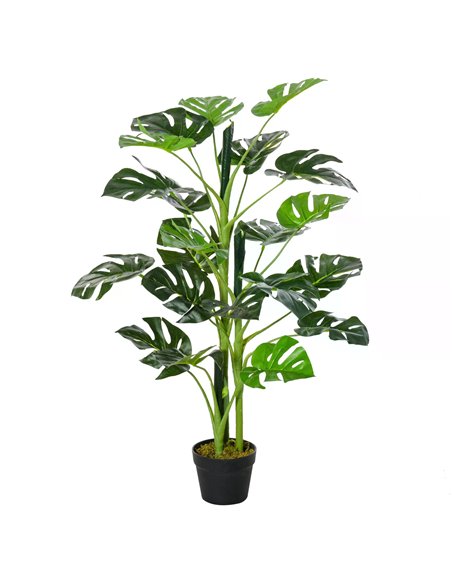 Outsunny Artificial Monstera Delight: Lifelike Cheese Plant w/ 21 Lush Leaves, Nursery Pot for Indoor/Outdoor Tropical Flair, Ve - pic 97149 | FastDaddyshop